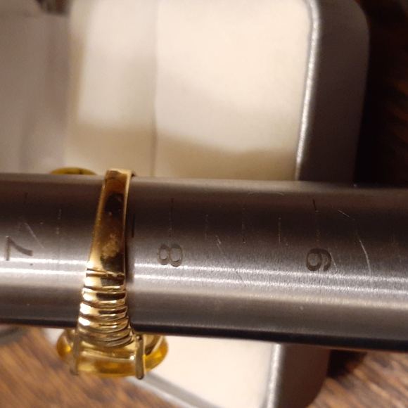 10K YELLOW GOLD CITRINE RING NWT 7.5 - Picture 4 of 7